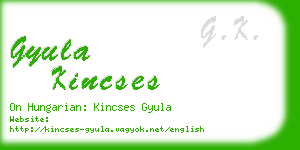 gyula kincses business card